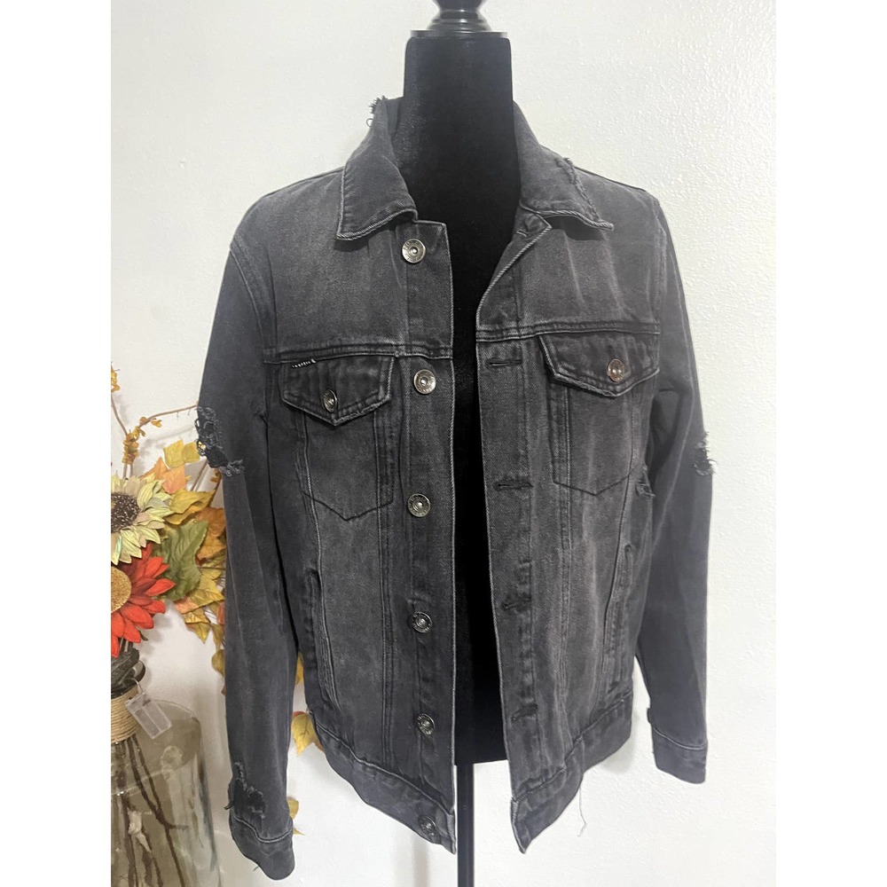 Request Men'S Black Jean Jacket Small